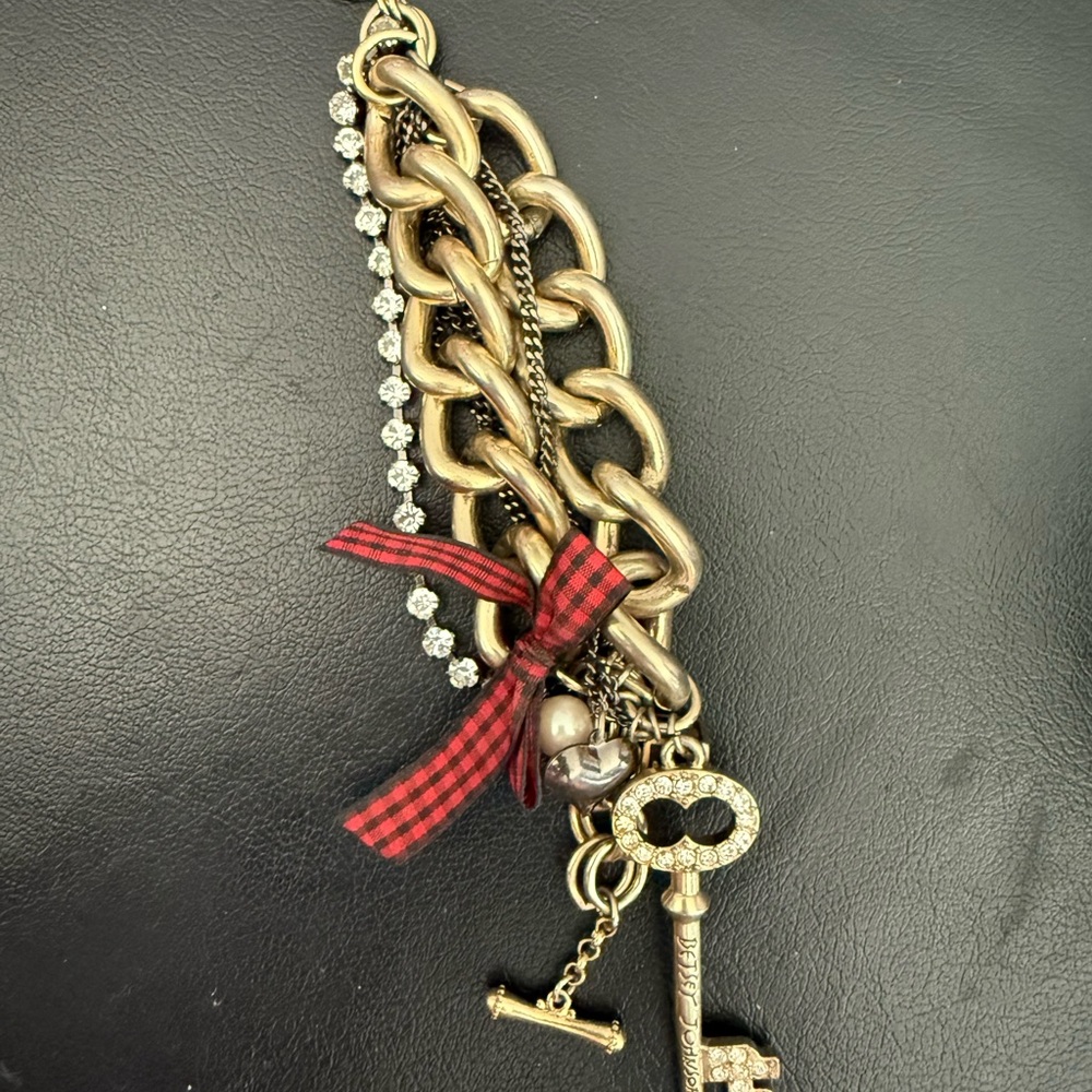 Betsey Johnson Vintage Gold Chain Charm Bracelet